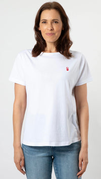 Ace Tee Queen of Hearts White