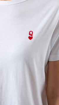 Ace Tee Queen of Hearts White