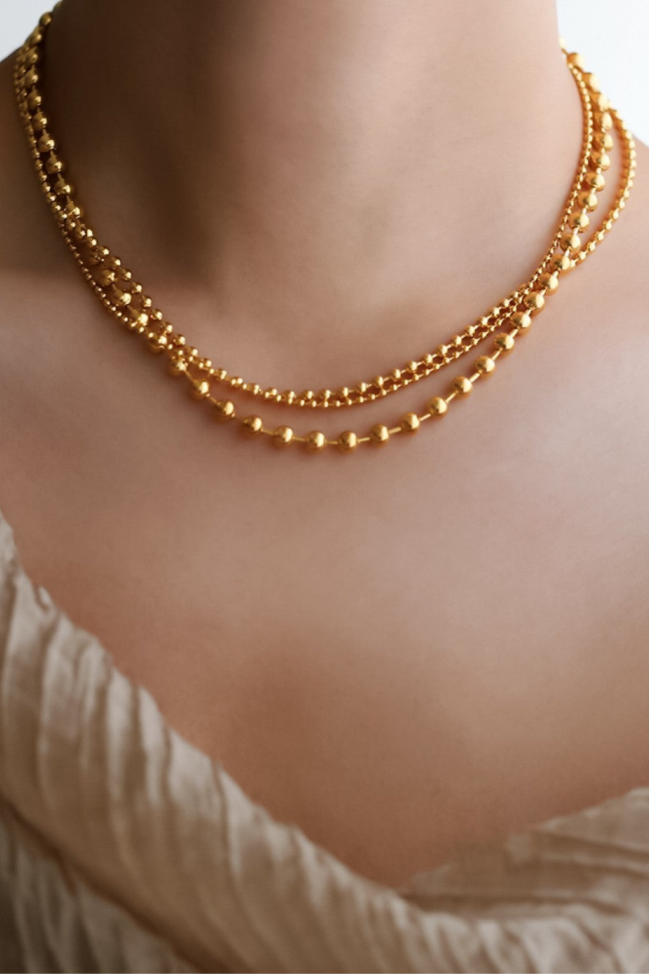 FMN190 Ball Beaded Chains Gold Plated