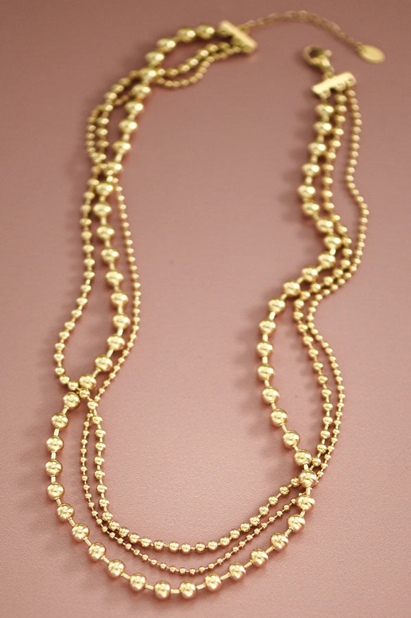 FMN190 Ball Beaded Chains Gold Plated
