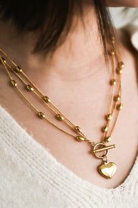 FMN191 Heart Toggle Gold Plated