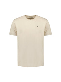 No Excess Round neck t-shirt with rolled sleeve cuffs and subtle logo print