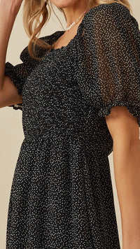 Darla Dot Mini Dress Black