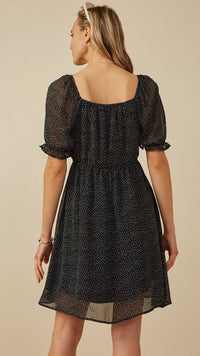 Darla Dot Mini Dress Black