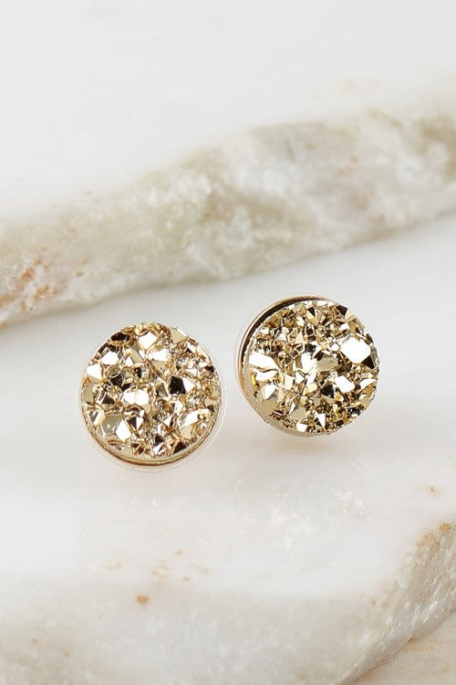 UBS041 Round Druzy Gold