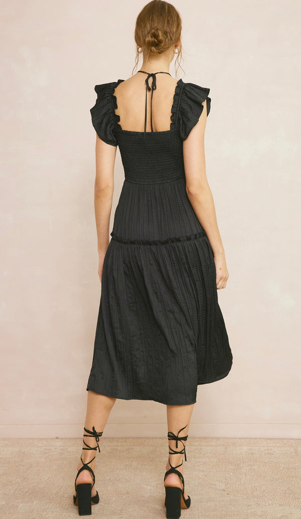 Allure Satin Dress Black