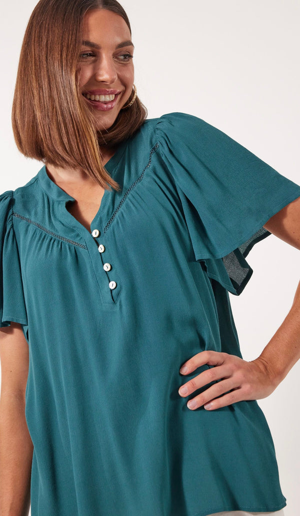 Botanical Blouse Teal