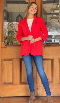 Bianca 3/4 Sleeve Blazer Tomato