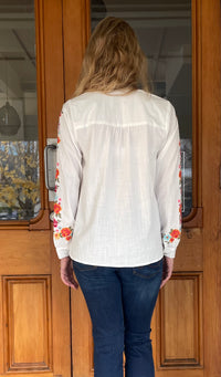 Dakota Embroidered Top Ivory