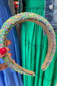 HA040 Confetti Headband Sprinkle Green