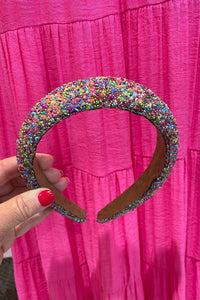 HA040 Confetti Headband Bead Pink