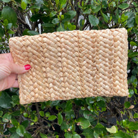 Bag027 Jute Rata Clutch Natural