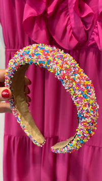 HA040 Confetti Headband Sprinkle Pink