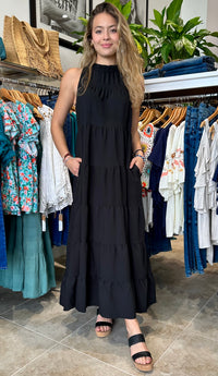 Julie Tiered Maxi Dress Black