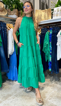 Julie Tiered Maxi Dress Kelly Green