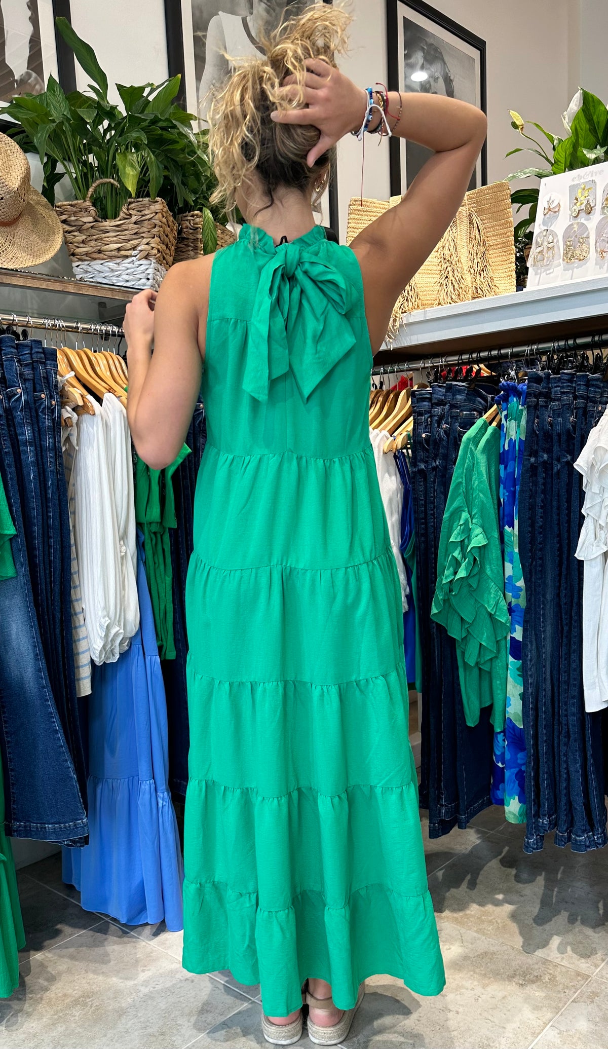 Julie Tiered Maxi Dress Kelly Green