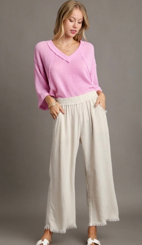 Villa Freyed Linen Pant Oat
