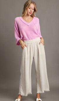 Villa Freyed Linen Pant Oat