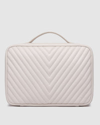 Maggie Quilted Cosmetic Case Vanilla