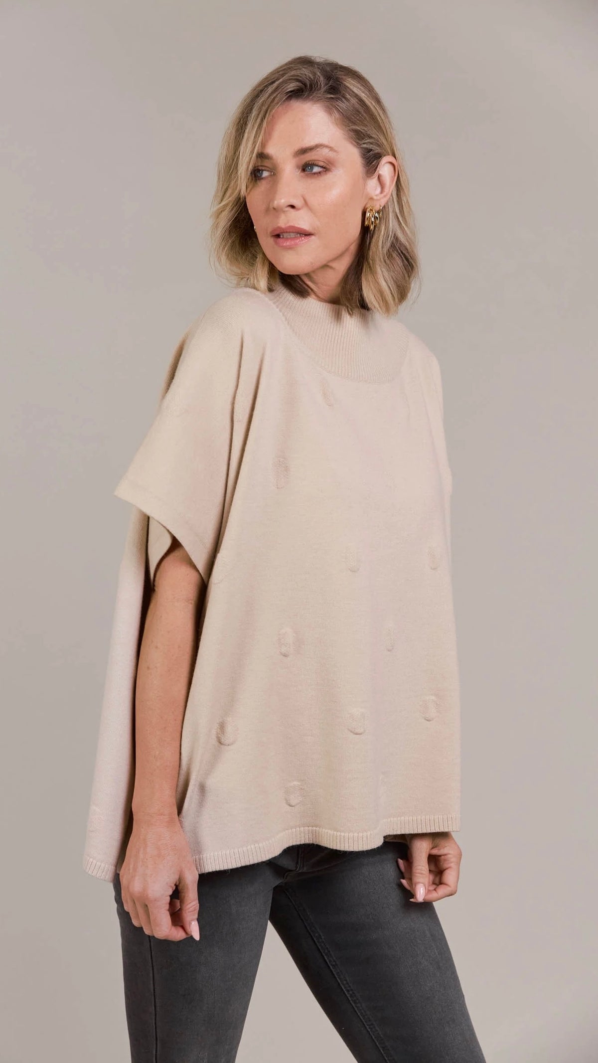 Masa Knit Poncho Ecru