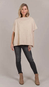 Masa Knit Poncho Ecru