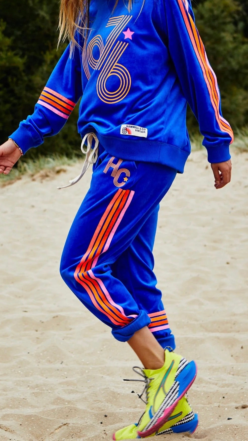 Retro 76 Velour Track Pant Royal