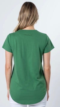T Shirt Vintage Green Floral with Cross