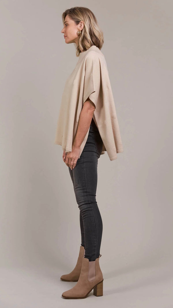 Masa Knit Poncho Ecru