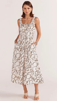 Amina Shirred Midi Dress