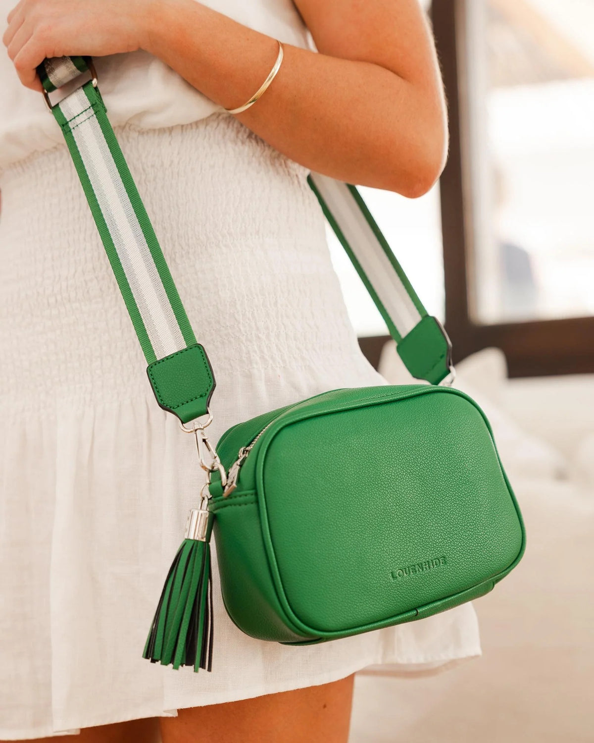 Jacinta Metallic Crossbody Bag Green