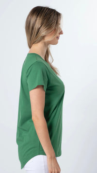T Shirt Vintage Green Floral with Cross