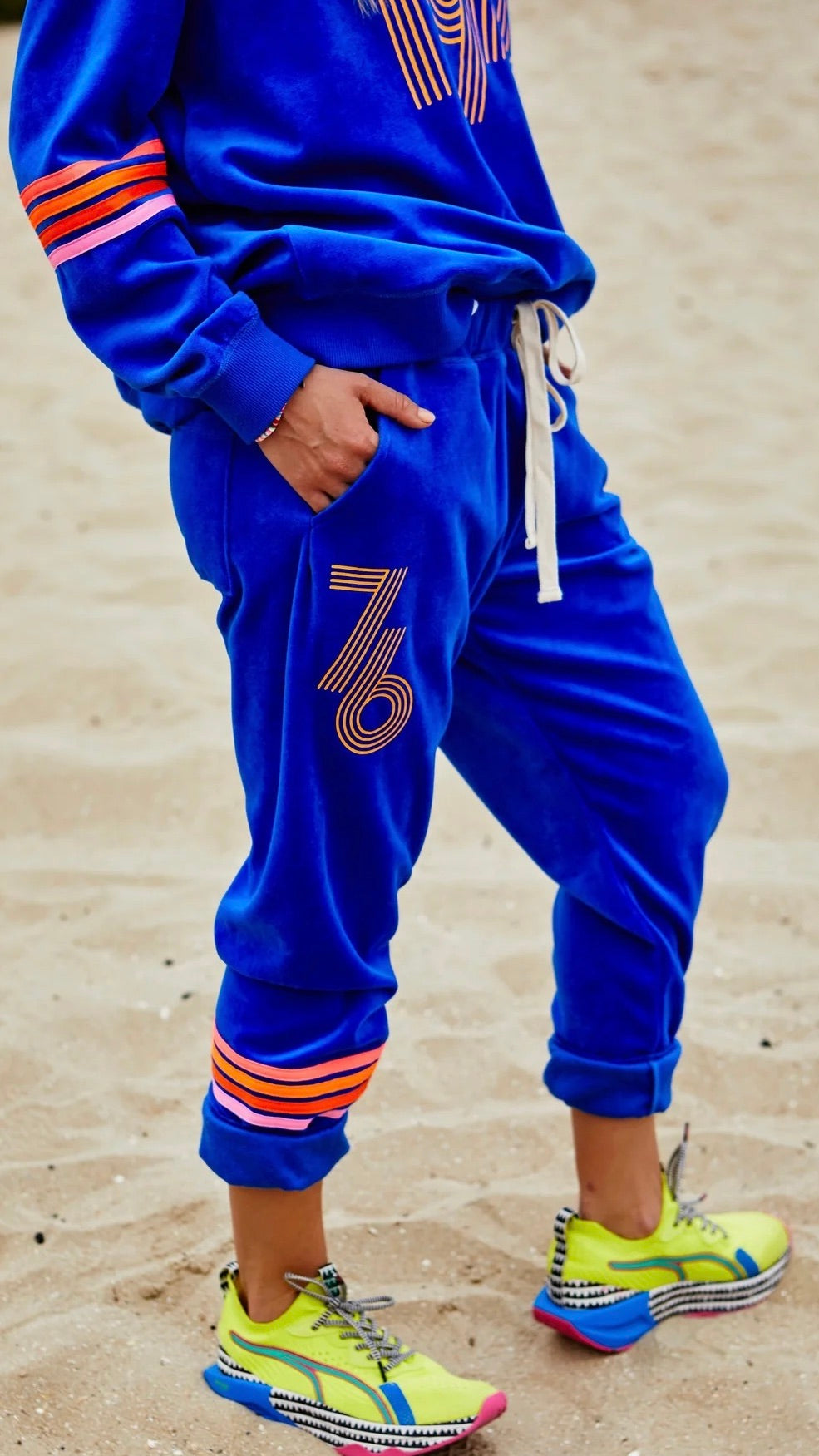 Retro 76 Velour Track Pant Royal