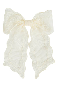 Eris Bow Clip Ivory Lace