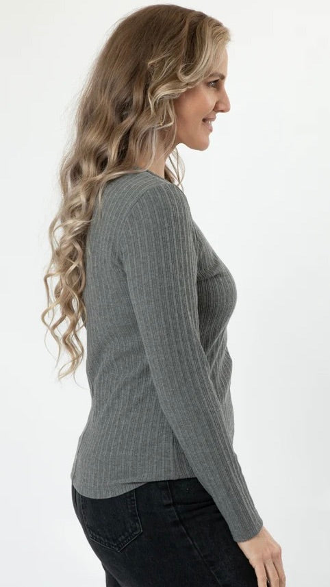 Holiday Top Grey