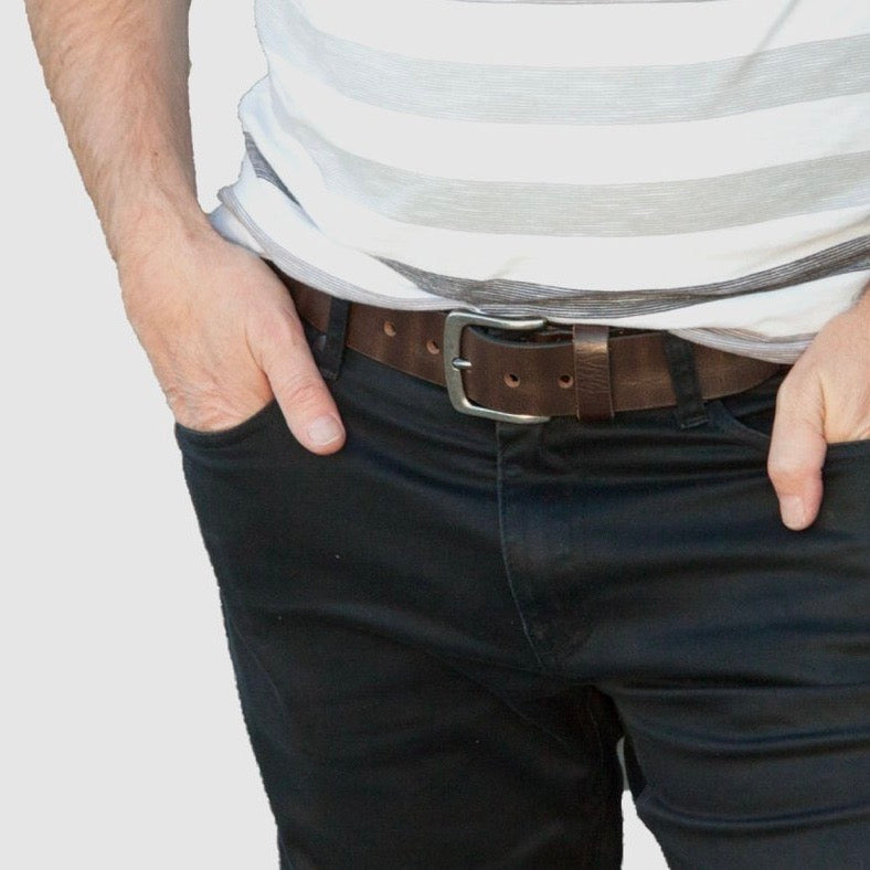 Billy Basic Leather Belt Chocolate