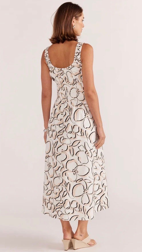 Amina Shirred Midi Dress