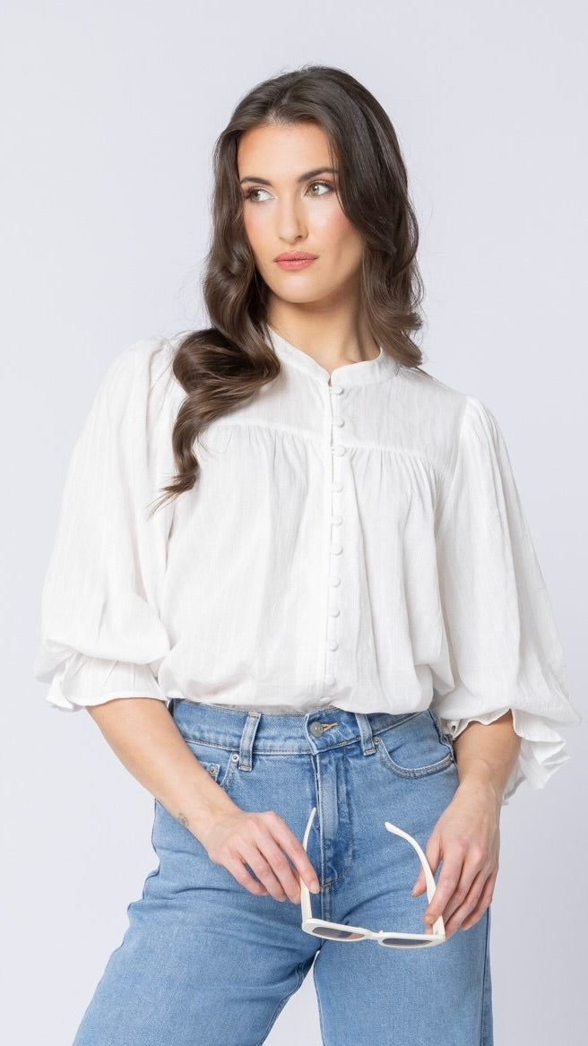 Celia Top White Lines