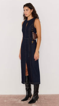 Raya Denim Midi Dress Indigo