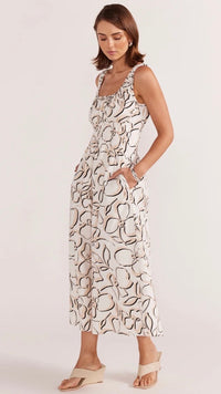 Amina Shirred Midi Dress