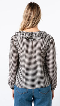 Keaton Blouse Houndstooth Black White