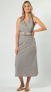 Rael Dress Licorice Stripe