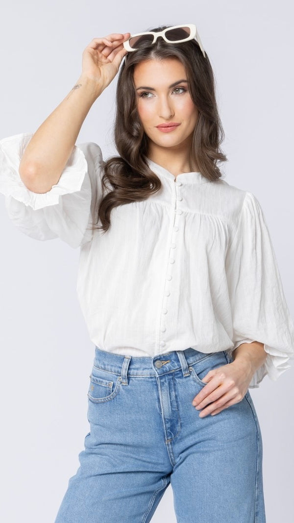 Celia Top White Lines