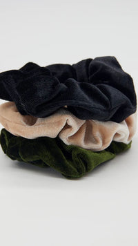 Scrunchie Set of 3 Black Forest Beige