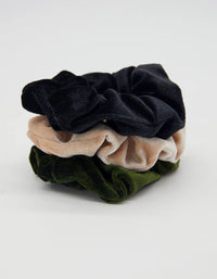 Scrunchie Set of 3 Black Forest Beige