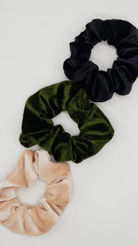Scrunchie Set of 3 Black Forest Beige