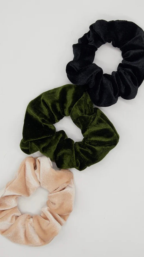 Scrunchie Set of 3 Black Forest Beige