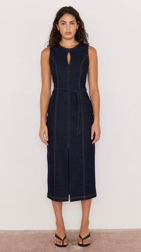 Raya Denim Midi Dress Indigo