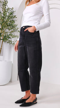 Monaco Toni Barrel Jeans Black