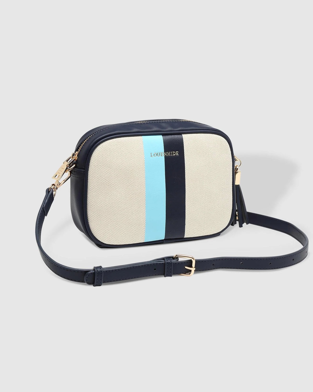 Ginger Canvas Crossbody Bag Cream Sky Blue