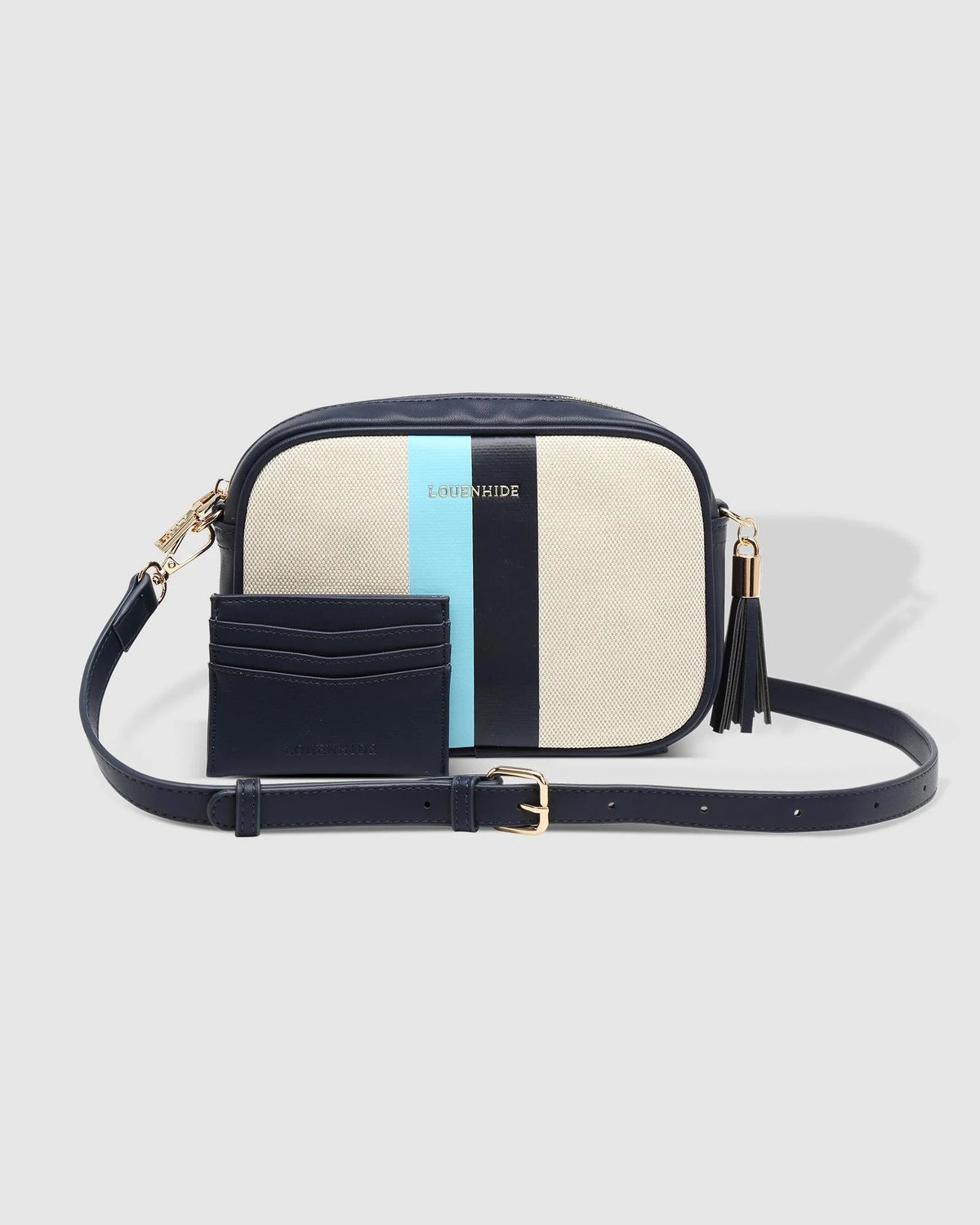 Ginger Canvas Crossbody Bag Cream Sky Blue